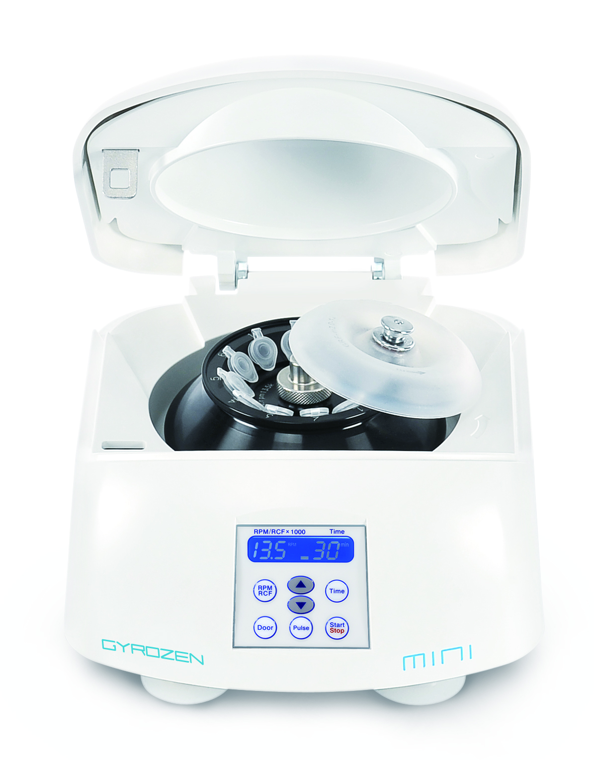 Minicentrífuga de laboratorio Gyrozen compacta para tubos de ensayo.